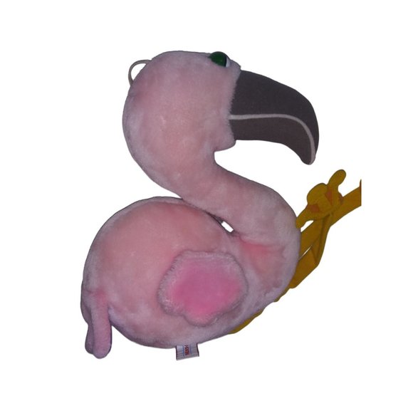 VTG Heartline Pink Flamingo Stuffed Plush Green Eyed Purple Wing Flamingo 1983 - Picture 5 of 12